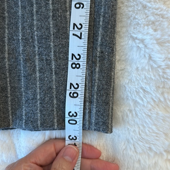 Hugo Boss Vtg wool grey pinstriped unisex wide straight leg trouser pants L XL - Picture 14 of 14